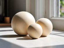 Load image into Gallery viewer, 7-Inch Natural Wood Craft Balls - Perfect for DIY Decor &amp; Projects (Set of 2)