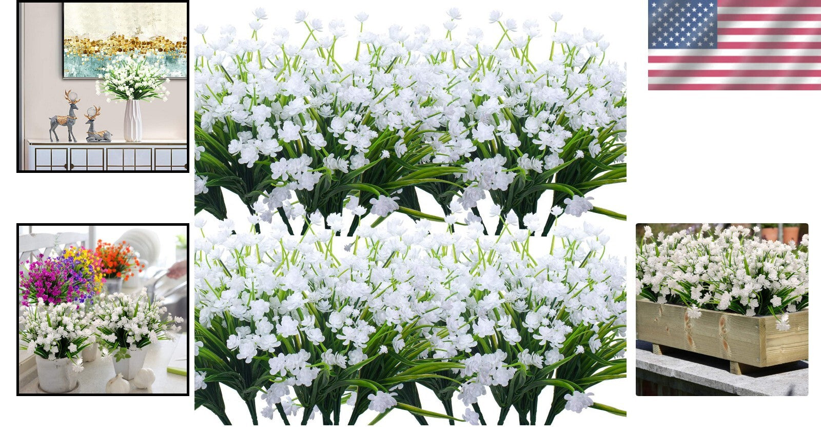 Realistic White Daffodil Faux Flowers, 20 Bundles for Wedding and Garden Decor