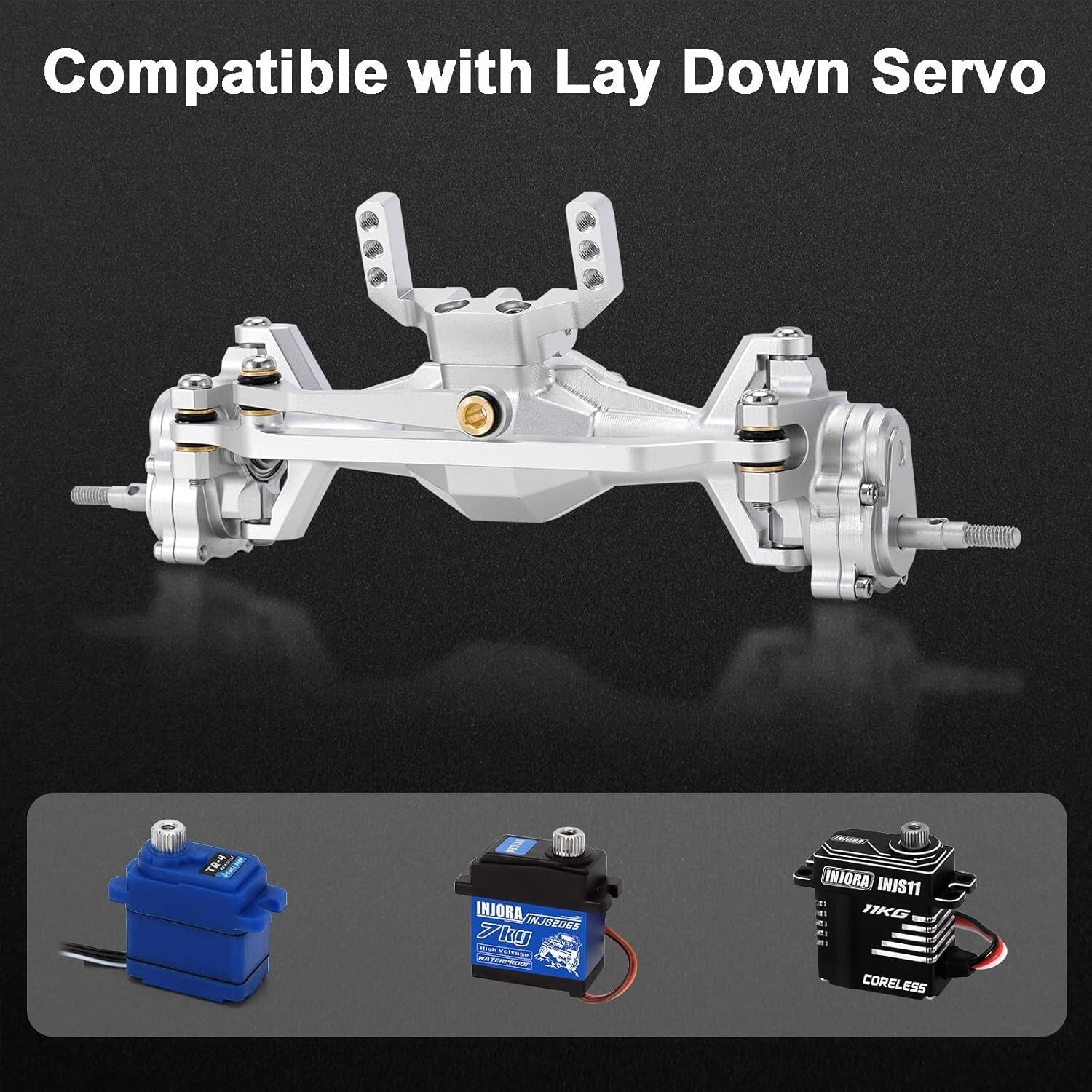 5mm Diamond Portal Axles with Lay Down Servo Mount for 1/18 RC Crawler Upgrade