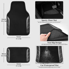 Load image into Gallery viewer, Carbon Fiber Black Steering Wheel Cover &amp; Waterproof Car Mats for All Vehicles