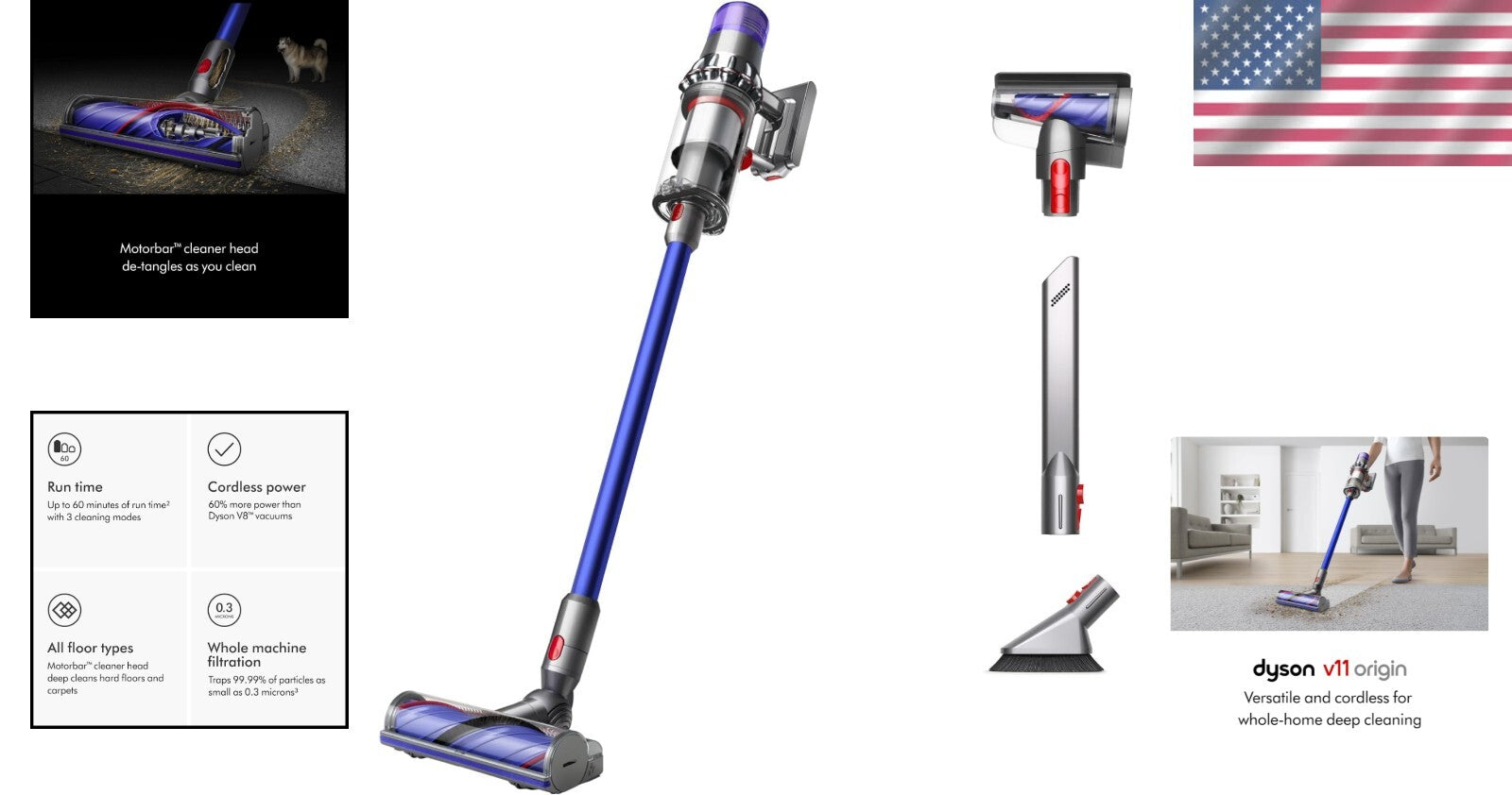 Cordless Dyson V11 Origin Vacuum - 60 Min Power, Ideal for Pet Hair & All Floors