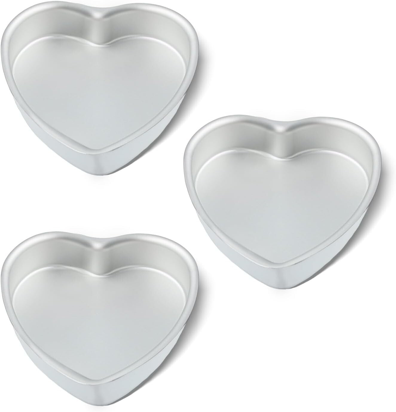 8 Inch Heart Cake Pan Set of 3 - Perfect for Weddings & Special Occasions