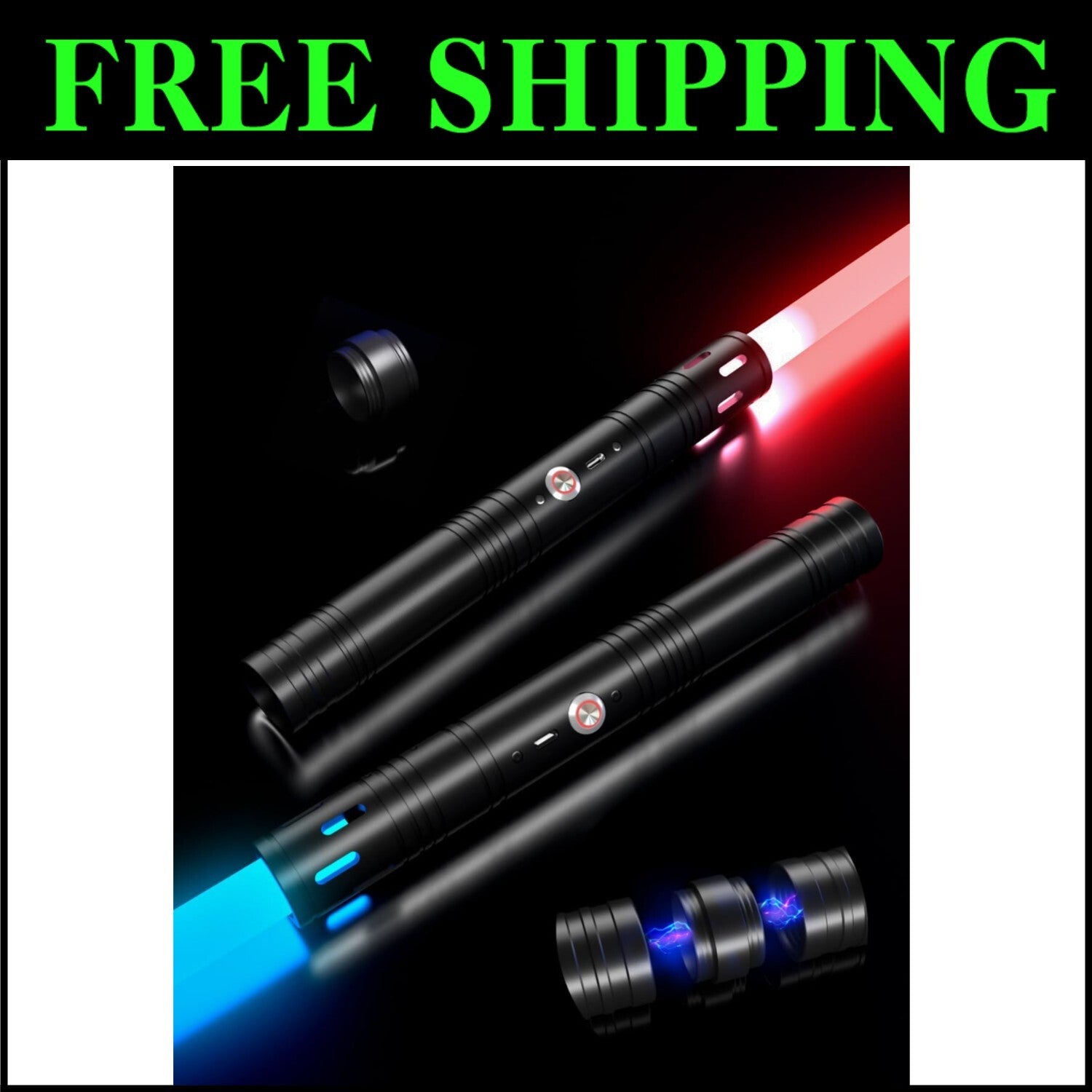Dueling Lightsaber Toy - 20 Colors & Sounds, Rechargeable for Kids & Adults