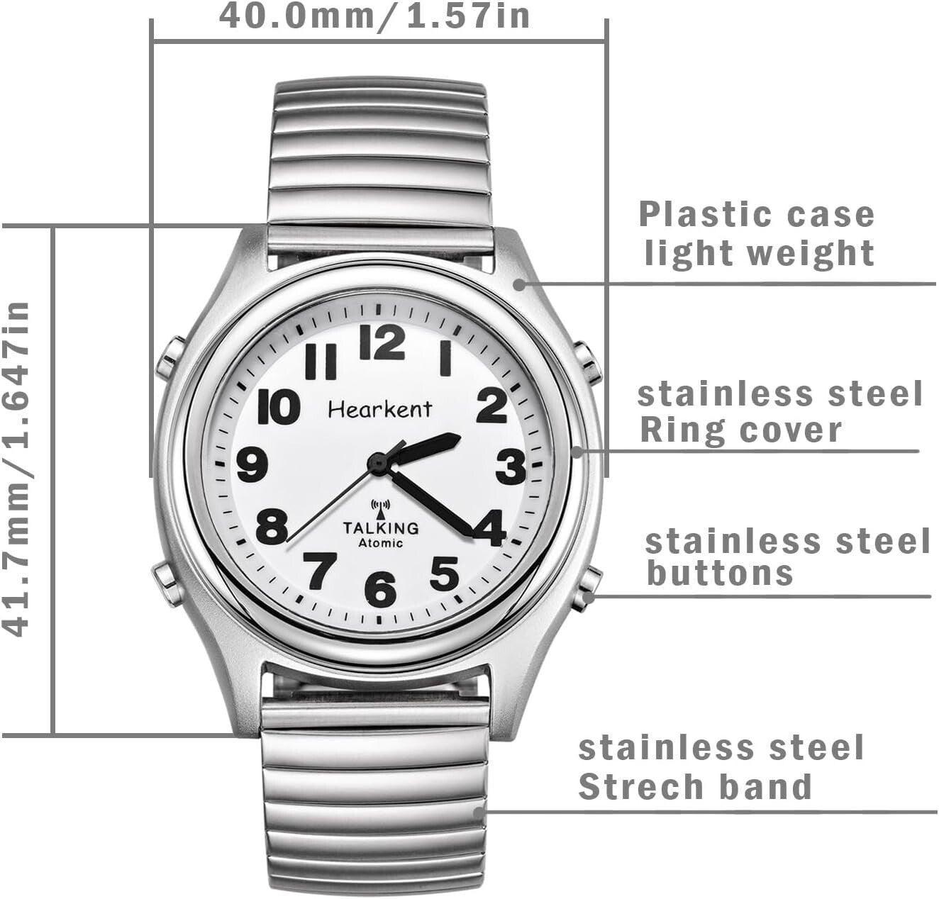 Large Display Talking Watch with Alarm - Ideal for Seniors and Blind Individuals