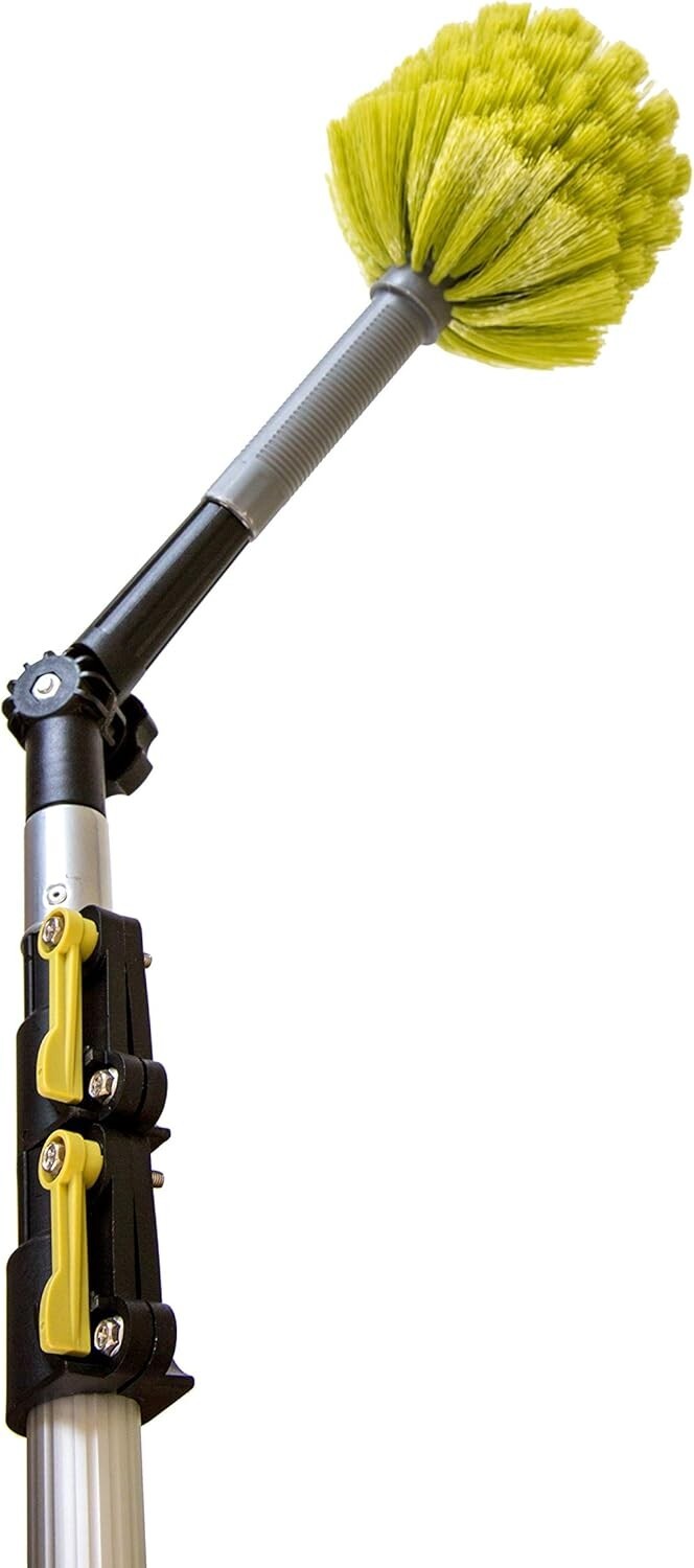 All-in-One 6-24 Ft Telescoping Cleaning Kit with Cobweb Duster & Window Squeegee