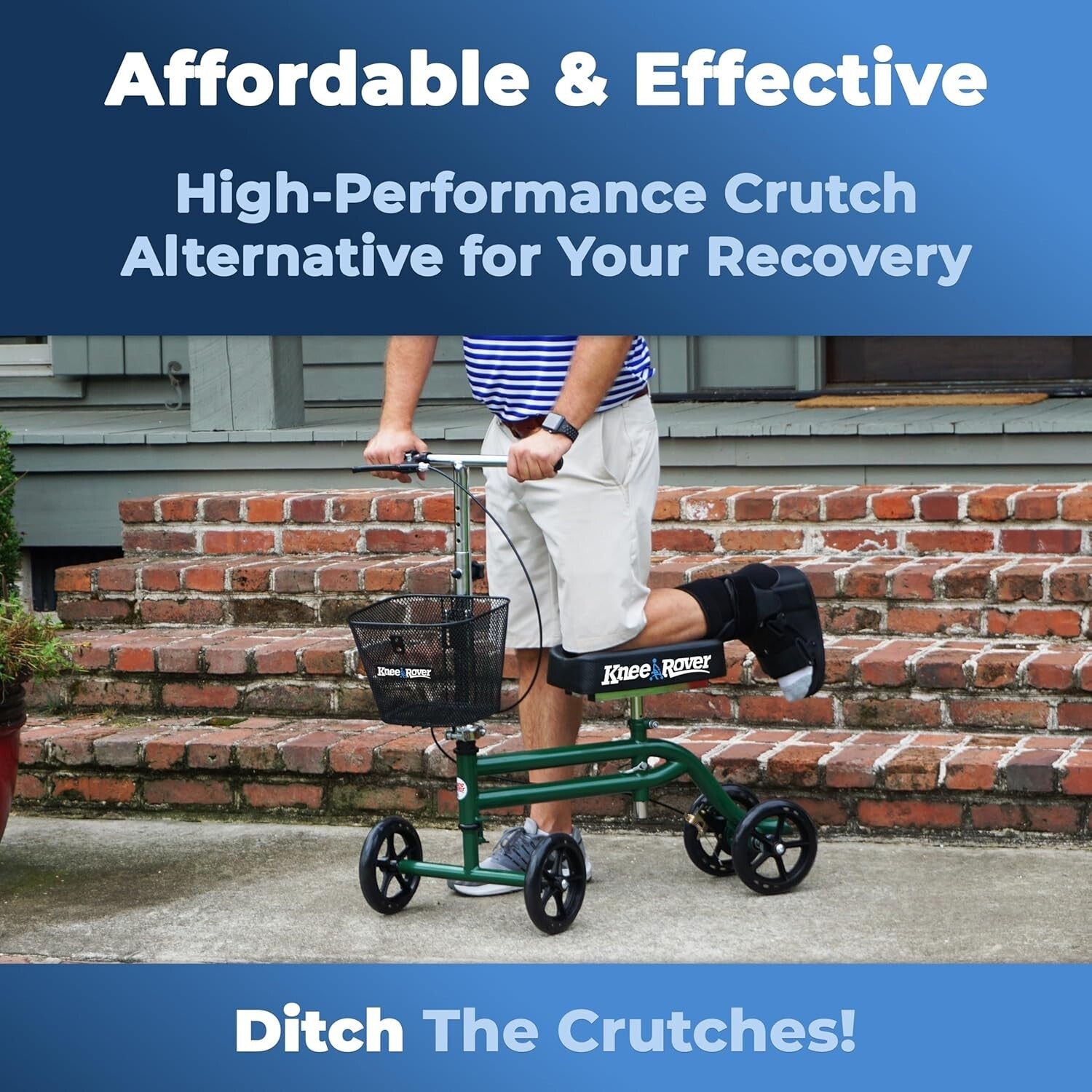 Foldable Knee Rover Scooter for Foot Surgery - Comfort & Control with Basket