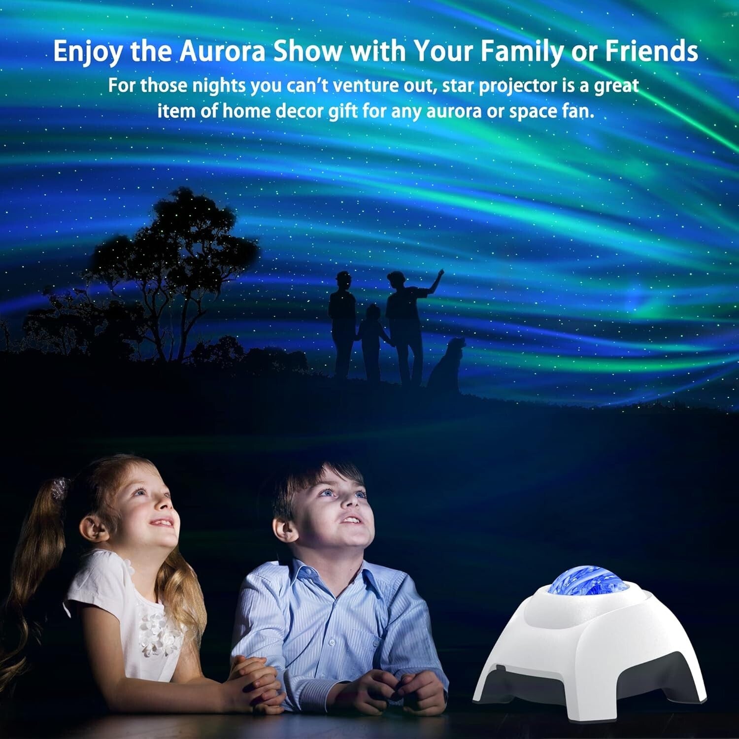 Elegant Galaxy Projector with Sound Activation - Night Light for Kids & Adults