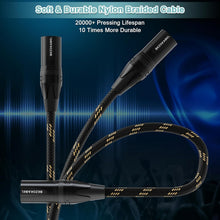 Load image into Gallery viewer, Premium 25ft XLR Male to 1/4 Inch TRS Cable - 2-Pack with Gold-Plated Connectors