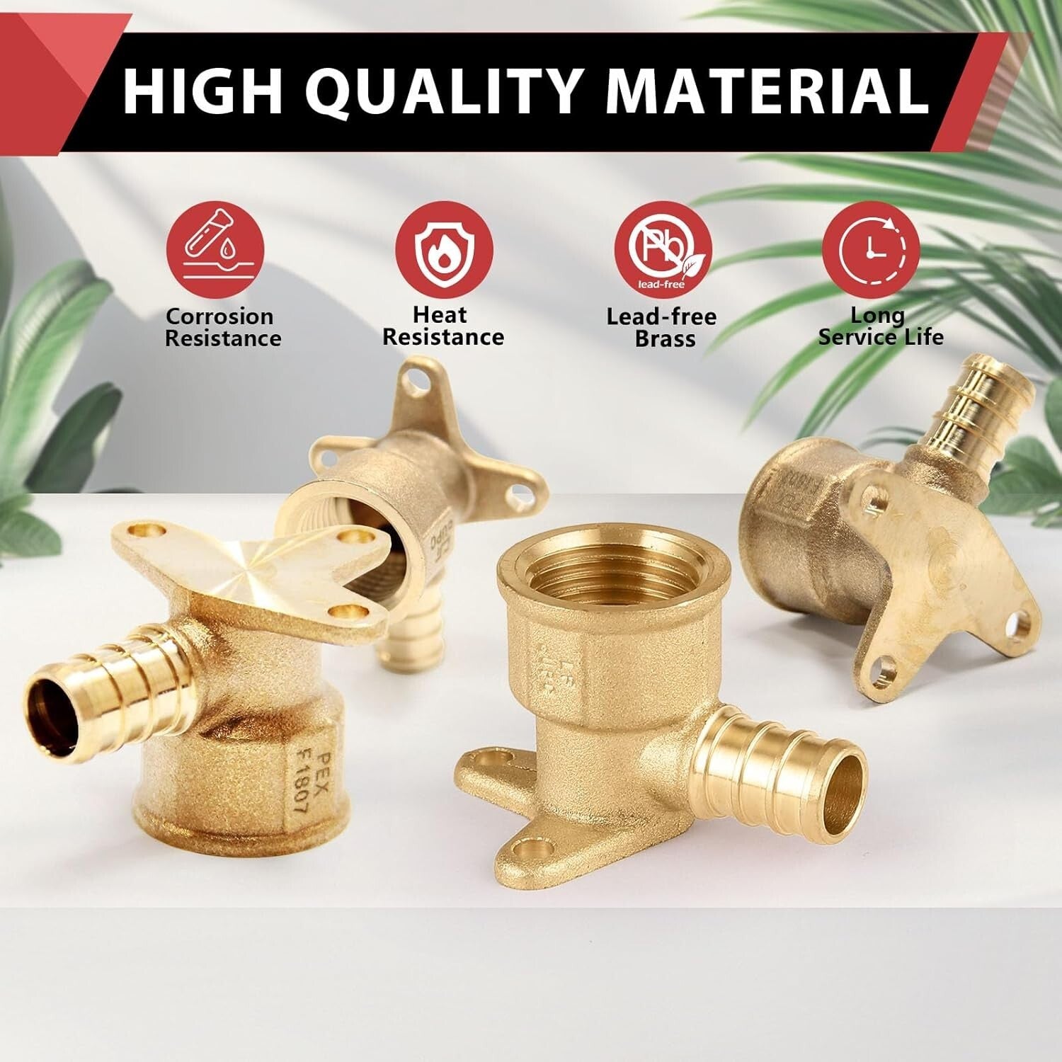 Seamless Transition 20-Pack PEX to NPT Brass Drop-ear Elbows for Plumbing