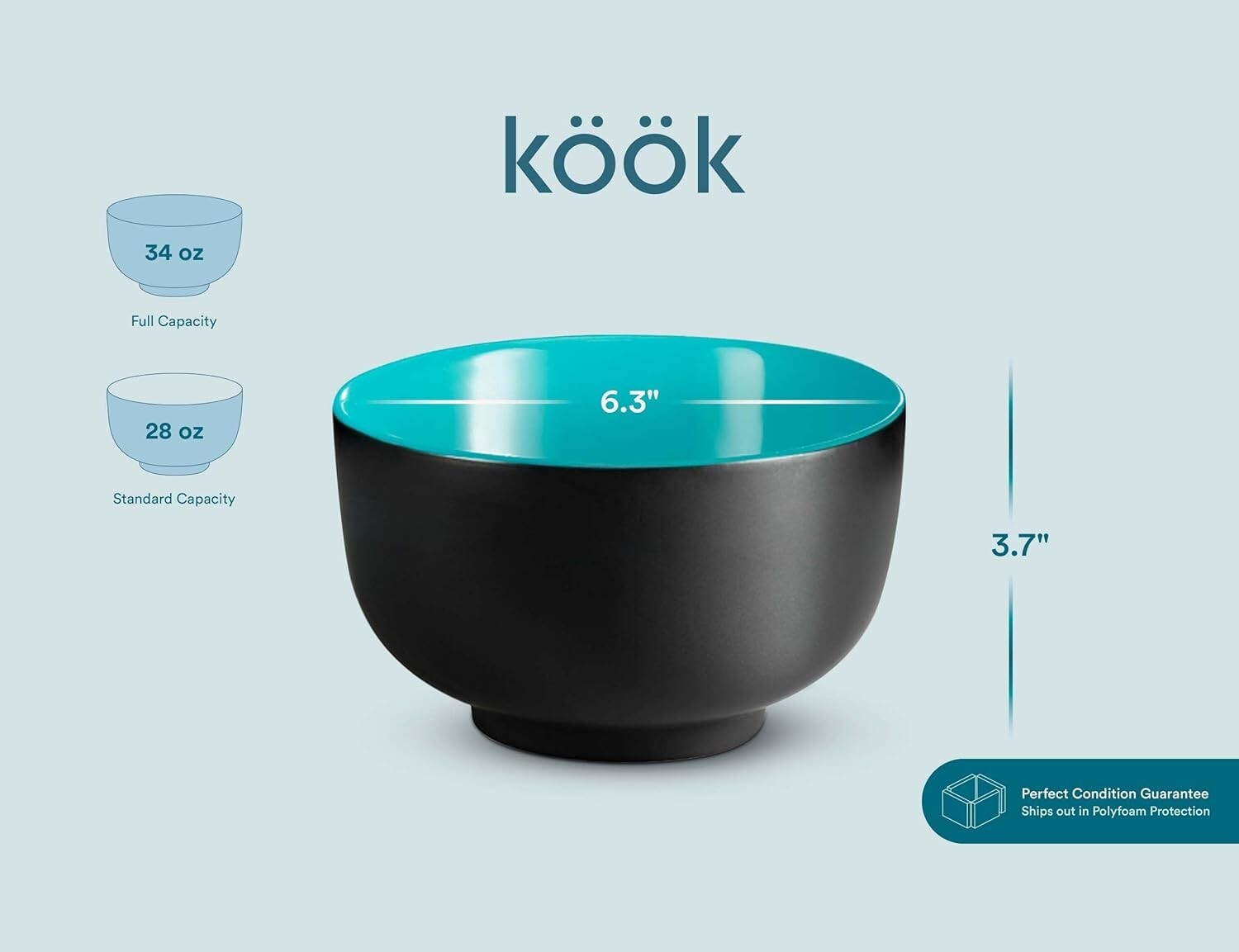 Deep Ceramic Soup Bowls Set: 4 Elegant Ramen Bowls - Microwave & Dishwasher Safe