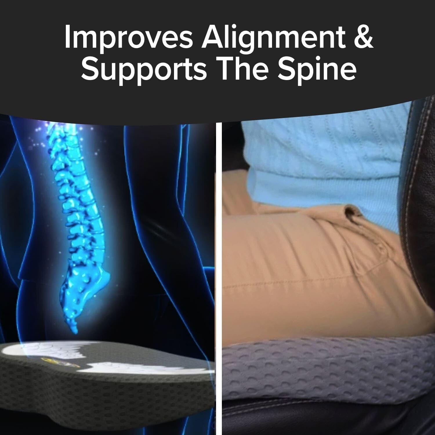 Advanced Memory Foam Seat Cushion – Promotes Posture & Comfort on the Road