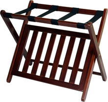 Load image into Gallery viewer, Elegant Walnut Luggage Rack - Sturdy Solid Wood with Convenient Double Levels