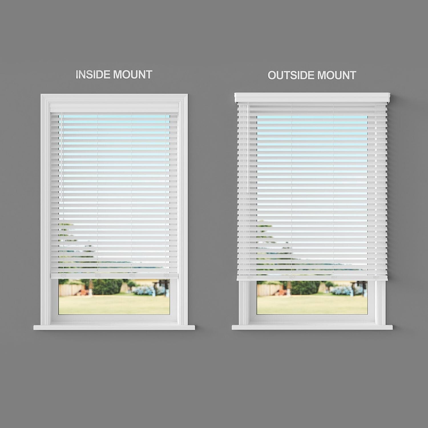 Custom Cut Cordless Faux Wood Blinds - 29" W x 64" L - Room Darkening Solution