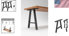 Load image into Gallery viewer, Rustic &amp; Industrial 28" x 35" Metal Table Legs for Custom Furniture - Set of 2