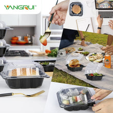 Load image into Gallery viewer, 55-Pack BPA-Free Clamshell Takeout Containers with Dividers for Easy Meal Prep