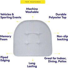 Load image into Gallery viewer, Elegant U-Shaped Memory Foam Seat Cushions - 17" x 16" 6 Pack in Pinstripe Blue
