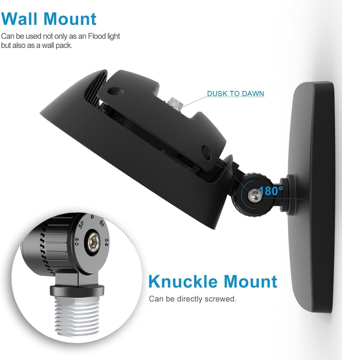 Energy-Saving 50W LED Flood Light Set - IP65 Waterproof, Dusk to Dawn Automation