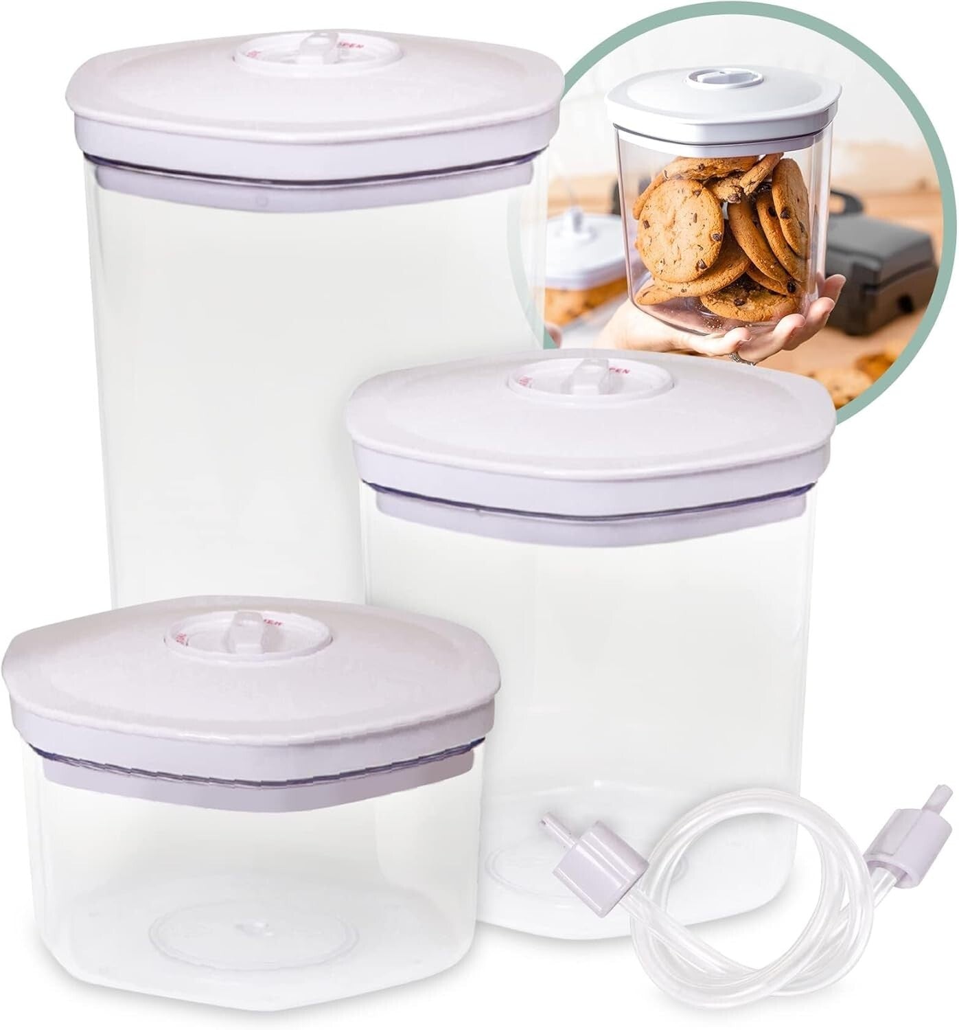 Airtight Vacuum Food Containers - Durable, BPA Free, Effortless Kitchen Storage