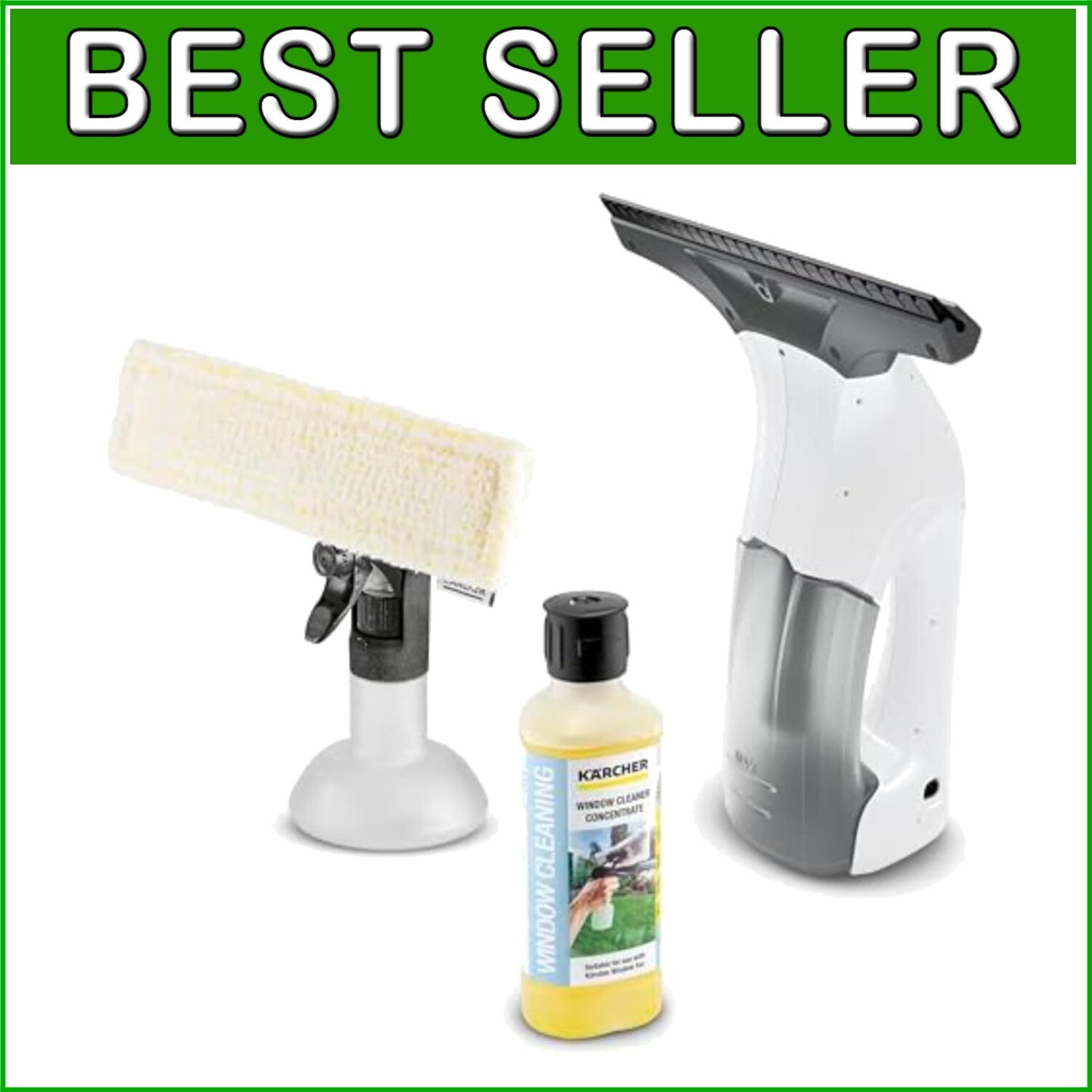 Effortless 10" Window Vacuum Squeegee - Complete Cleaning System Included