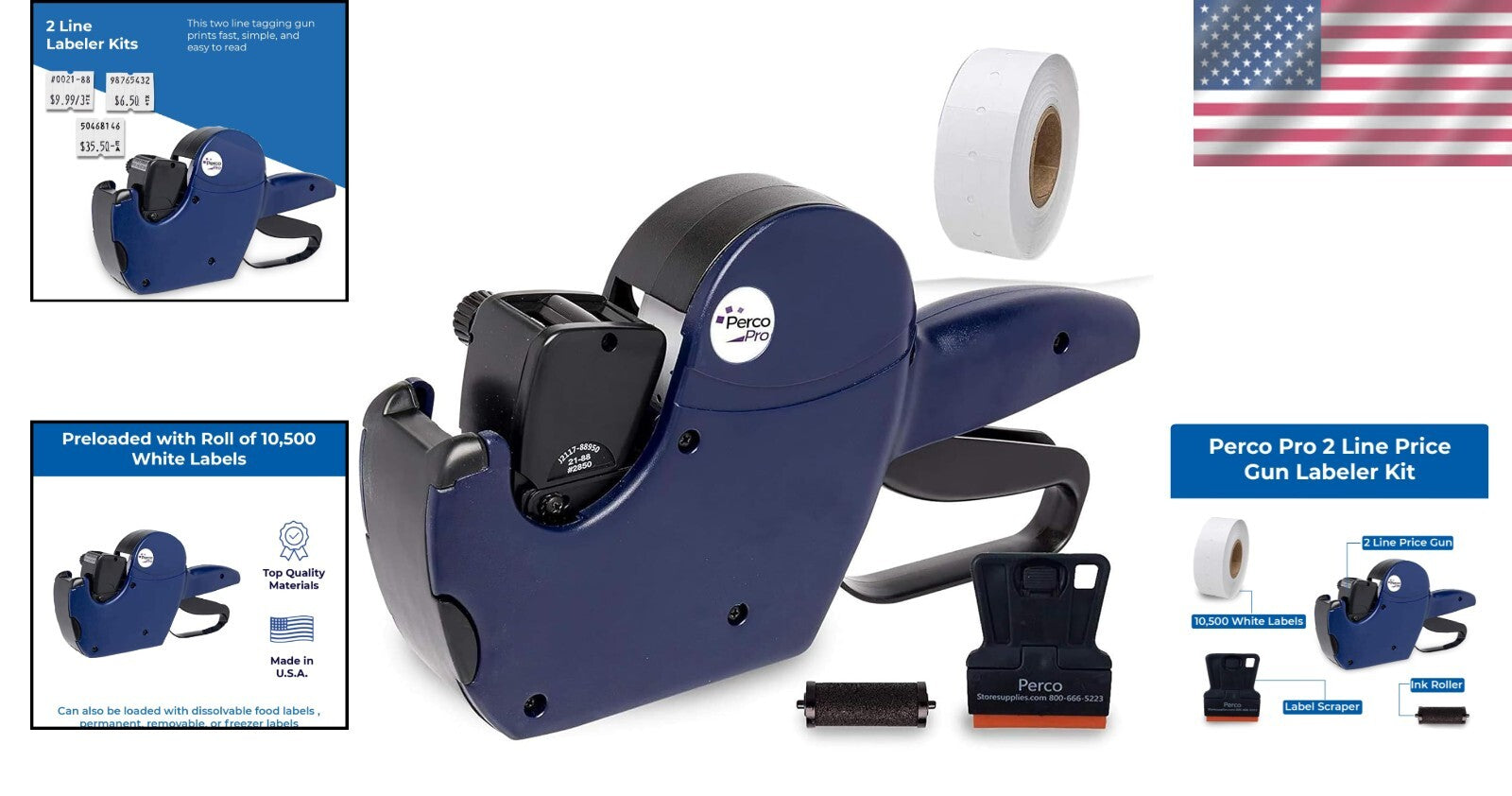 Durable 2 Line Price Labeling Kit - All-Inclusive with 10,500 Labels & Scraper