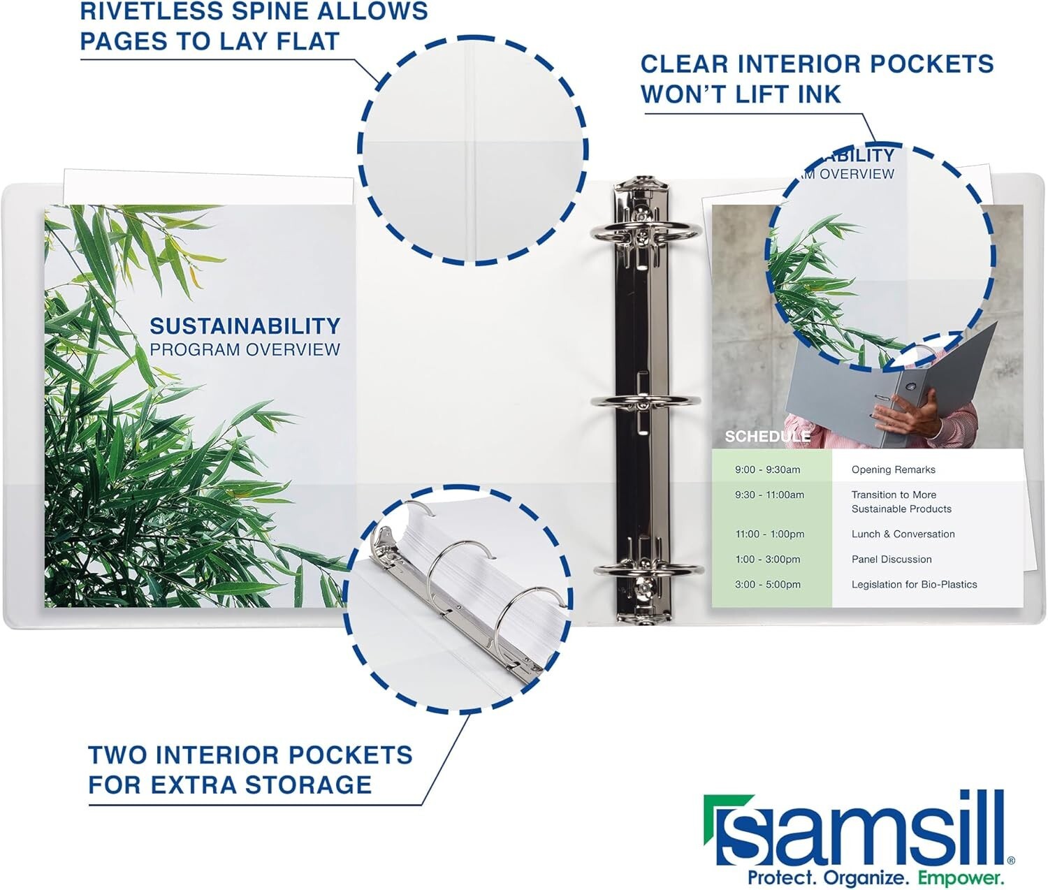 Customizable 12-Pack 3-Inch Clear View Binders - Eco-Conscious Document Storage