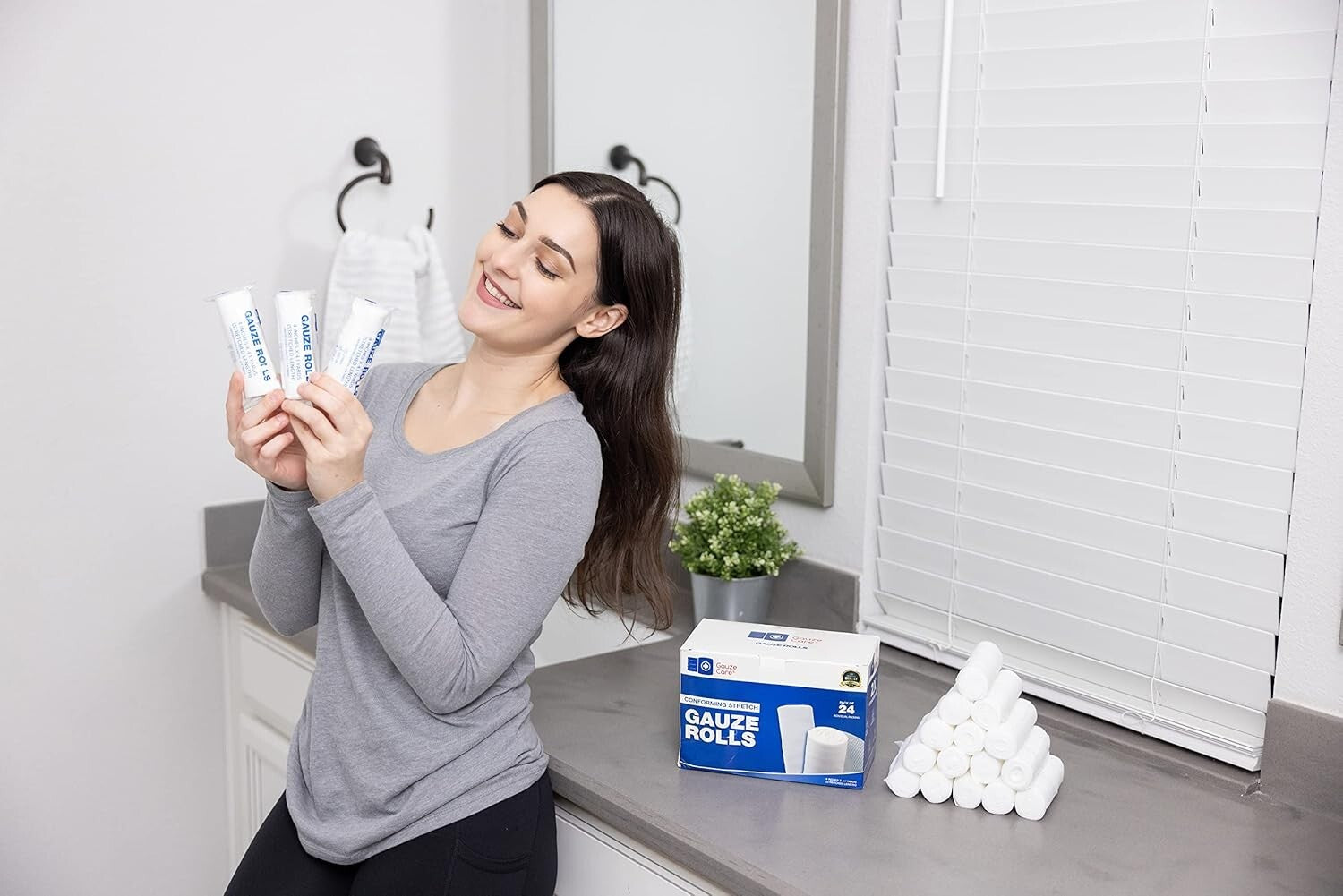 72 Count Gauze Rolls – Elastic, Breathable Bandages for Effective Home First Aid