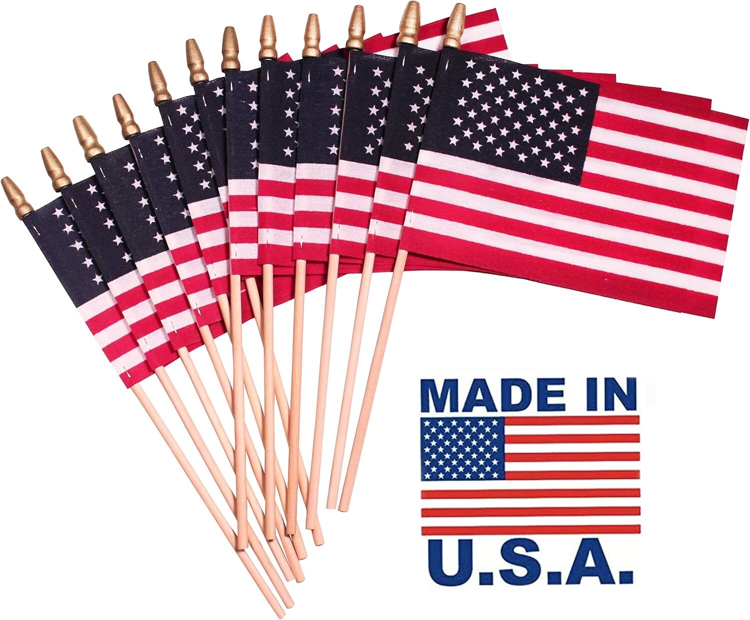 Durable 4"x6" American Flags on Stick - Perfect for Independence & Memorial Days