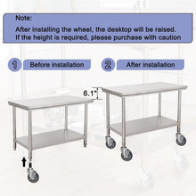 Load image into Gallery viewer, Adjustable 5-Inch Stem Caster Wheels Set for Easy Table Mobility and Height Lift