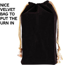 Load image into Gallery viewer, Intricate Engraved Rosewood Urn for Ashes - Memorial for Adults with Velvet Bag