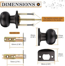 Load image into Gallery viewer, 5 Pack Oil Rubbed Bronze Privacy Door Knobs - Easy Installation &amp; Secure Lock