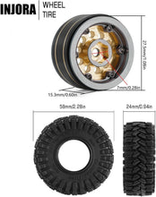 Load image into Gallery viewer, Precision-Machined 1.0 Beadlock Wheel Tire Set for Superior Crawler Stability