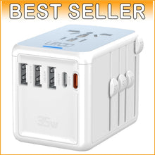 Load image into Gallery viewer, Multi-Device PD 35W Travel Adapter - Safe &amp; Efficient International Charging