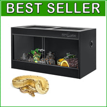 Load image into Gallery viewer, Durable PVC Reptile Lounge with Glass Door - 50 Gallon Tank for Snakes &amp; Geckos