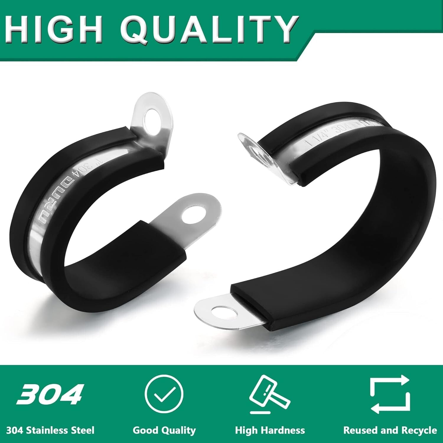 Rubber Coated 3/4 Inch Cable Clamps – 100PCS Insulated for Safe Installation