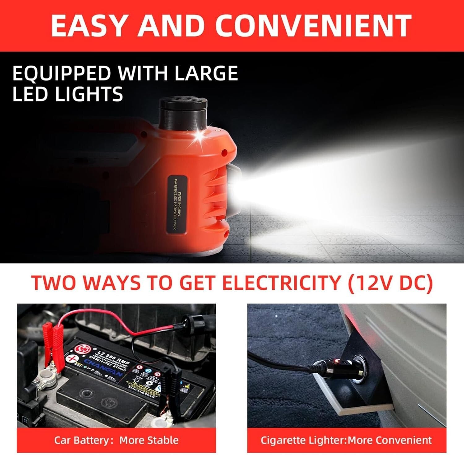 Professional Electric Hydraulic Jack with Built-in Inflator – Ultimate Car Tool