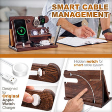 Load image into Gallery viewer, Natural Wood Phone Station with Key Holder - Gifts for Husband, Dad or Boyfriend