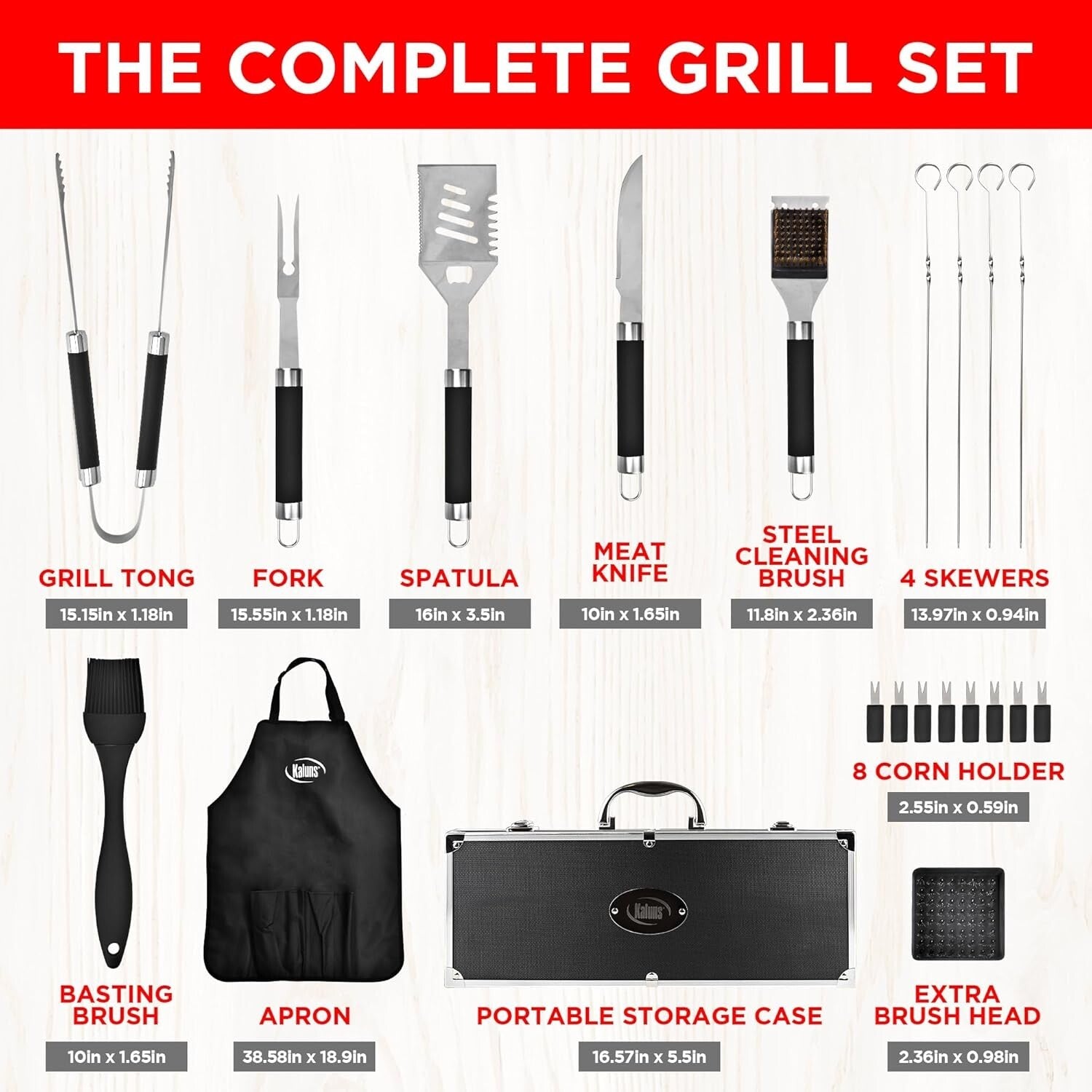 Deluxe Stainless Steel BBQ Tool Set with Aluminum Case for Grilling Enthusiasts