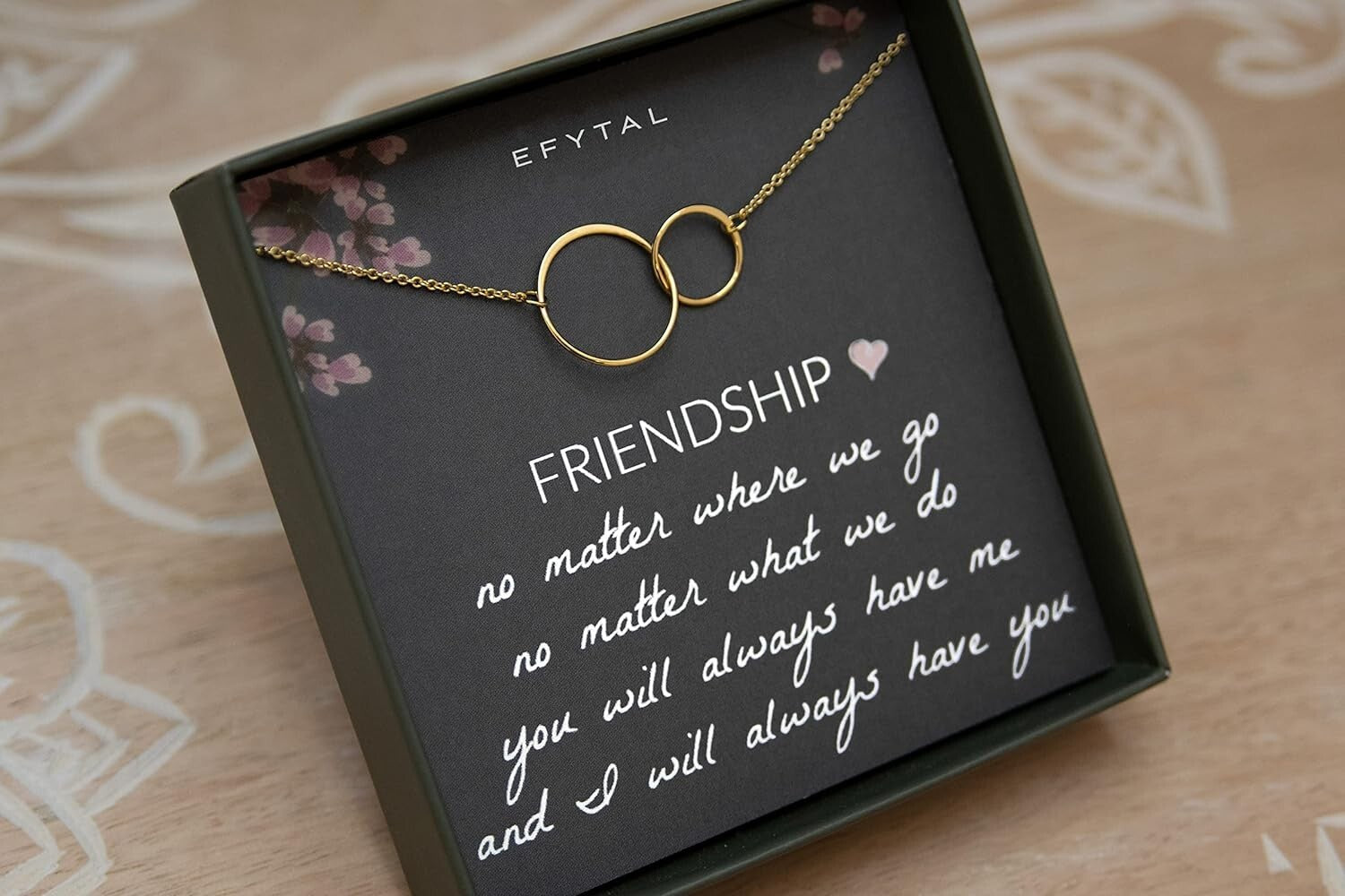 Elegant 2 Circle Friendship Necklace - Sterling Silver & Gold Plated Options