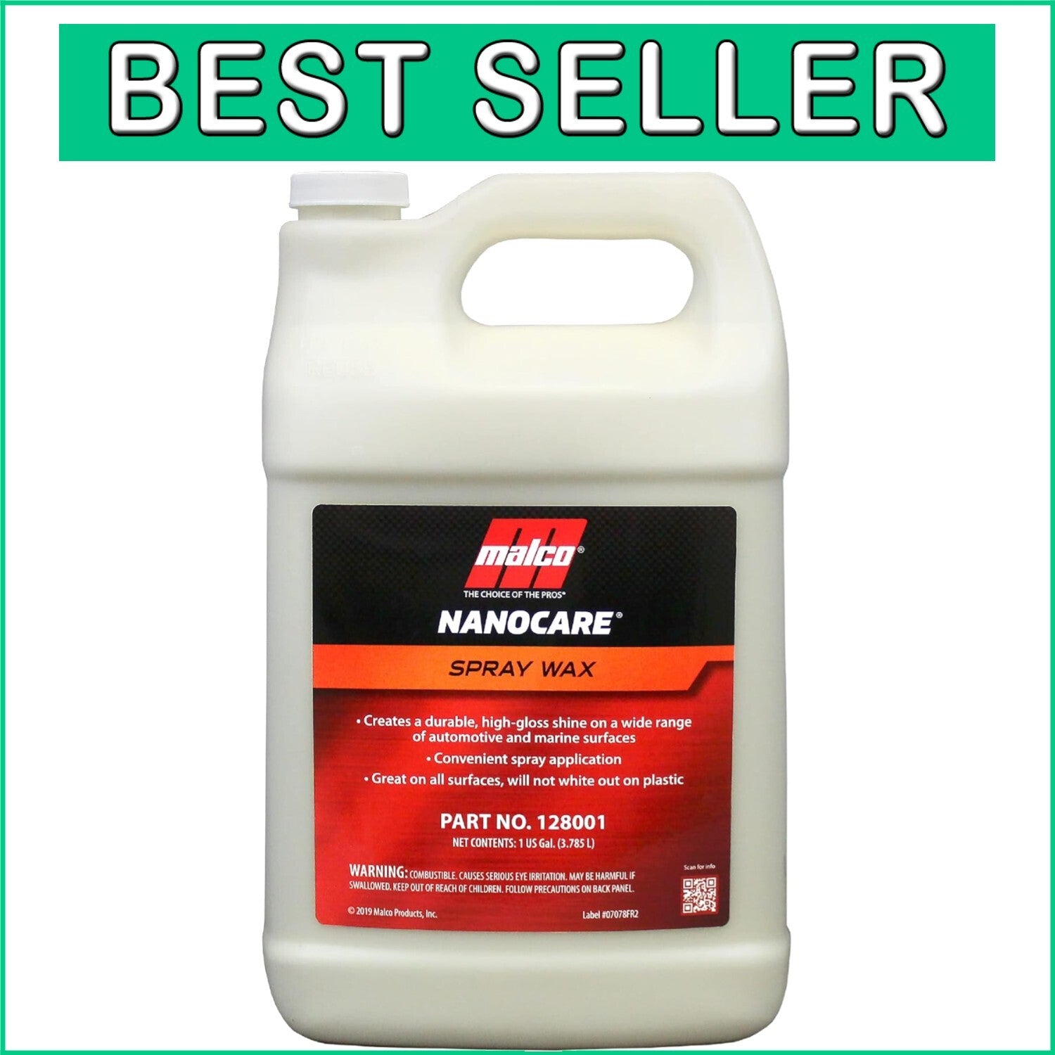 Professional Grade 2-in-1 Nano Care Spray Wax - 1 Gallon Interior & Exterior