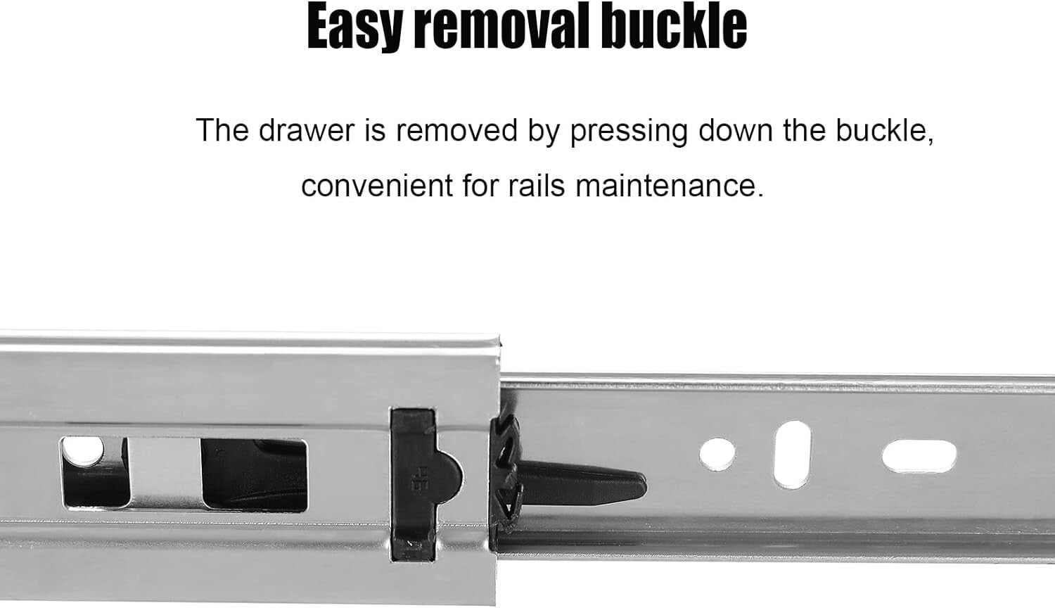 Durable 16 Inch Drawer Slides (10 Pairs) - Smooth Full Extension, Zinc Finish