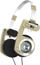 Load image into Gallery viewer, Foldable Porta Pro Headphones in Rhythm Beige with Volume Control &amp; Carry Case