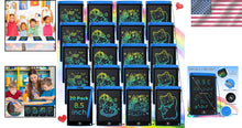 Load image into Gallery viewer, Educational 20 Pack LCD Writing Boards - 8.5-Inch Portable Doodle Pads for Kids