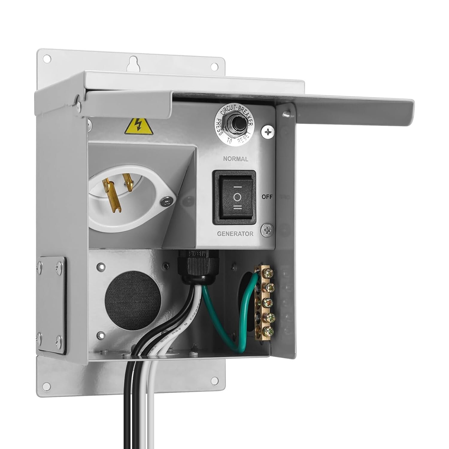 Manual Generator Transfer Switch 15 Amp with Circuit Breaker - UL Certified