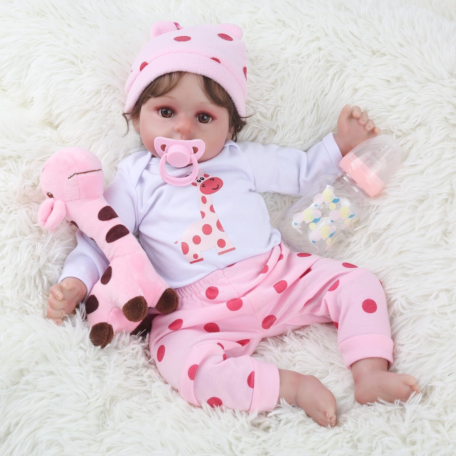 Adorable 18-Inch Silicone Reborn Girl Doll - Complete With Dress-Up Accessories