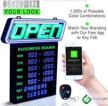 Load image into Gallery viewer, Bright Multi-Color LED Open Sign - Easy Setup with Chains and Hooks Included