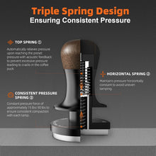 Load image into Gallery viewer, Ultimate 58.5mm Espresso Tamper with Sound Feedback &amp; Walnut Ergonomic Handle