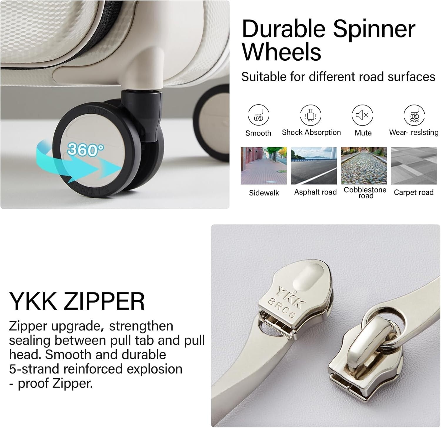 Premium PC 24-Inch Travel Luggage with Scratch-Resistant Surface & Security Lock