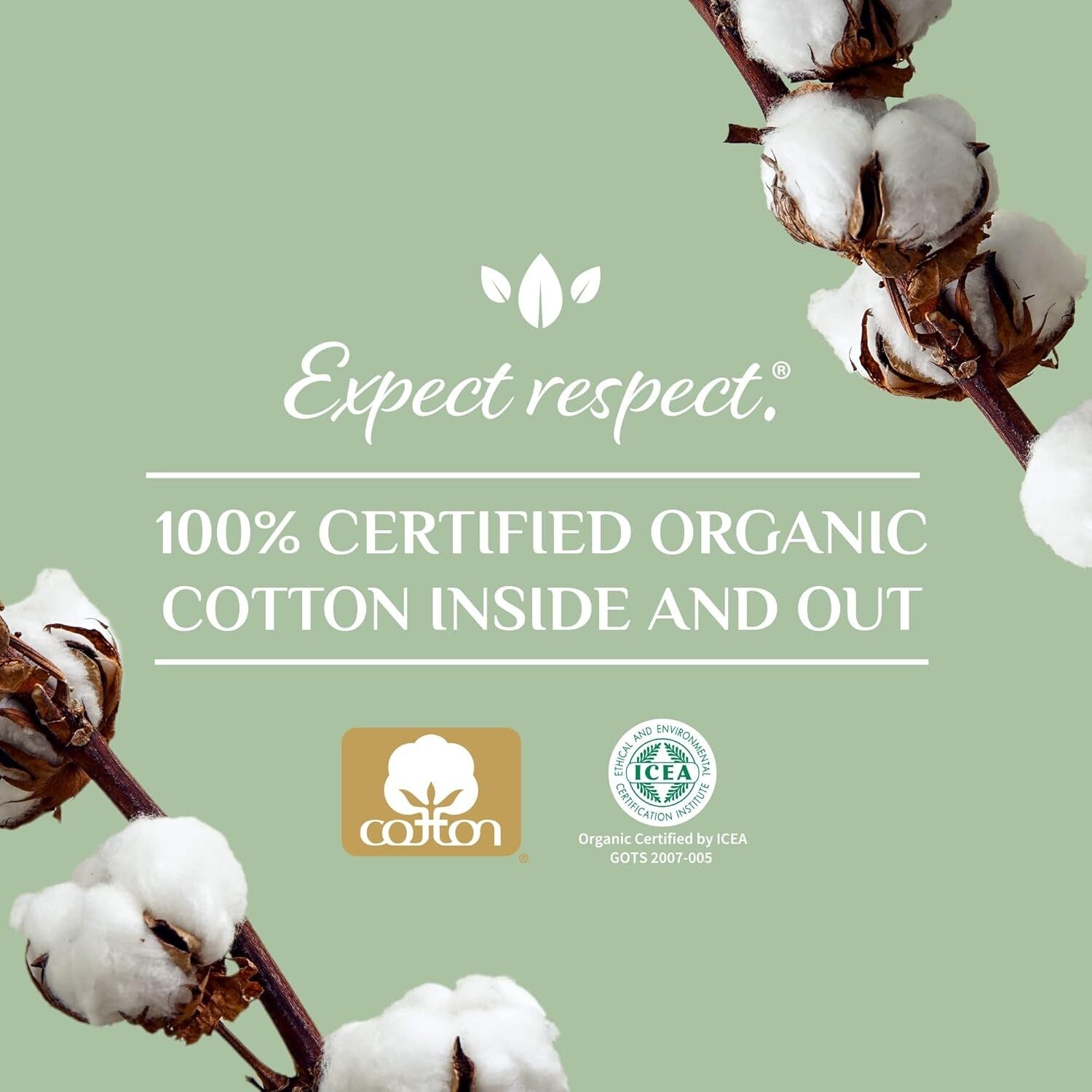 Hypoallergenic Organic Cotton Tampons with Plant-Based Applicator - Super Flow