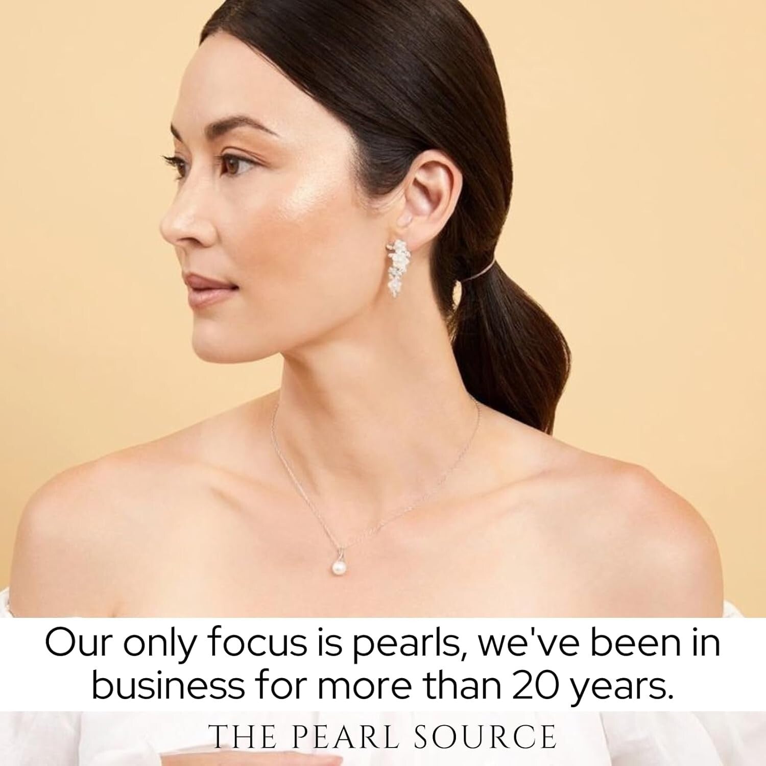 Elegant 8mm Cultured Pearl Necklace with 925 Sterling Silver - Gift-Ready Charm