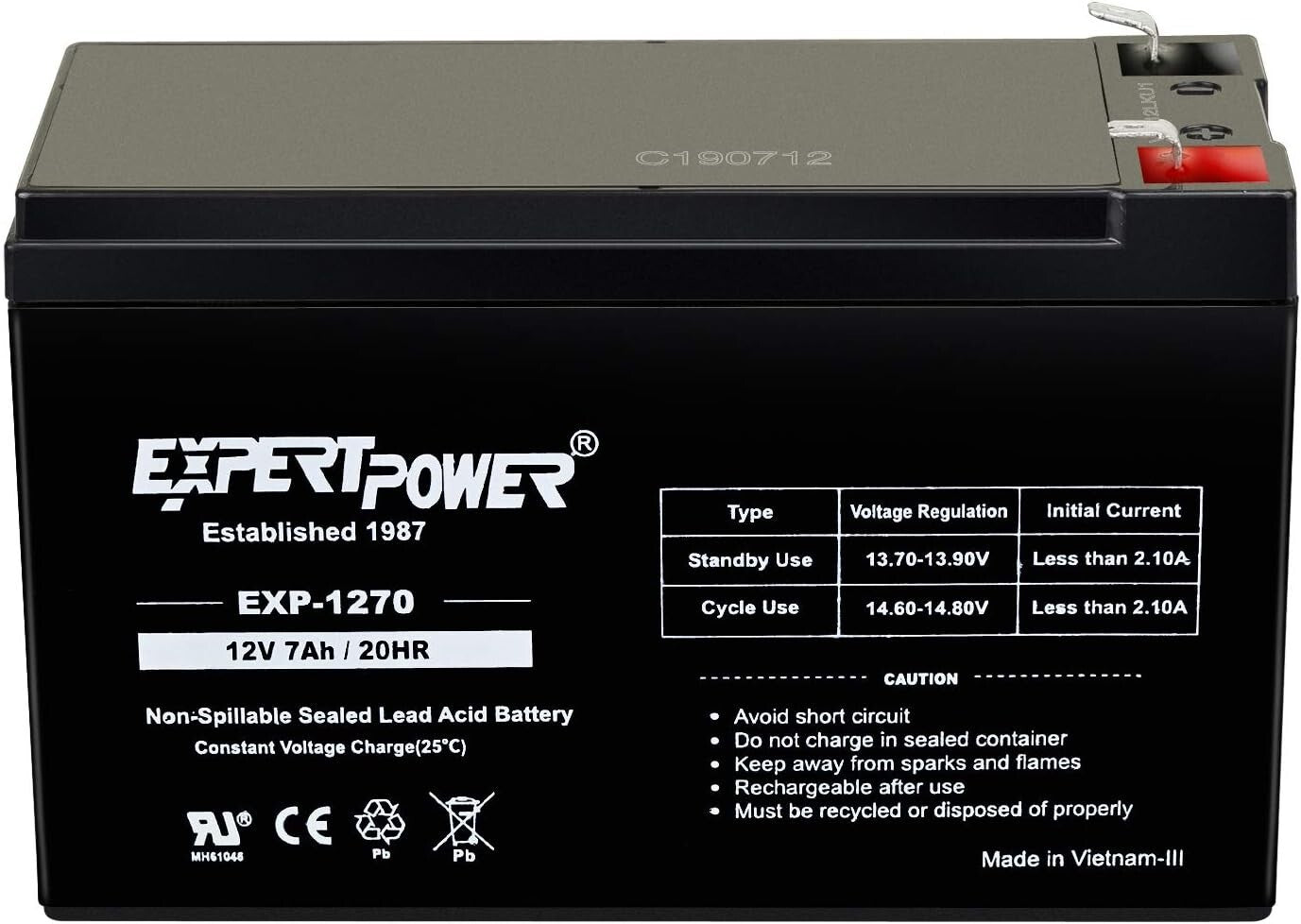 Portable 12V 7Ah Sealed Lead Acid Battery - Ideal for Scooters & Emergency Use